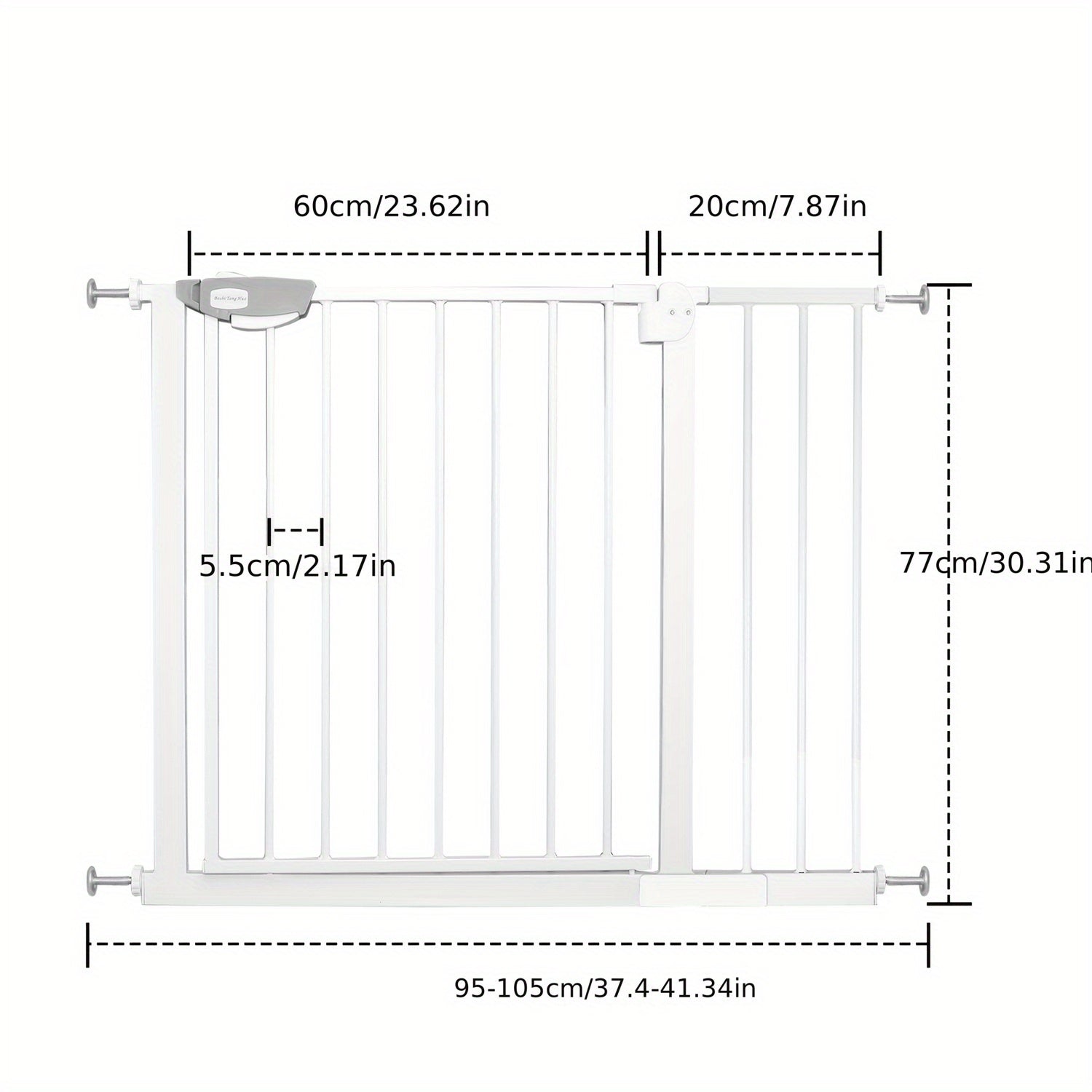 Barrière de Sécurité Bébé – Extensible 75 à 115 cm, Fermeture Automatique, Ouverture 180° Deux Sens