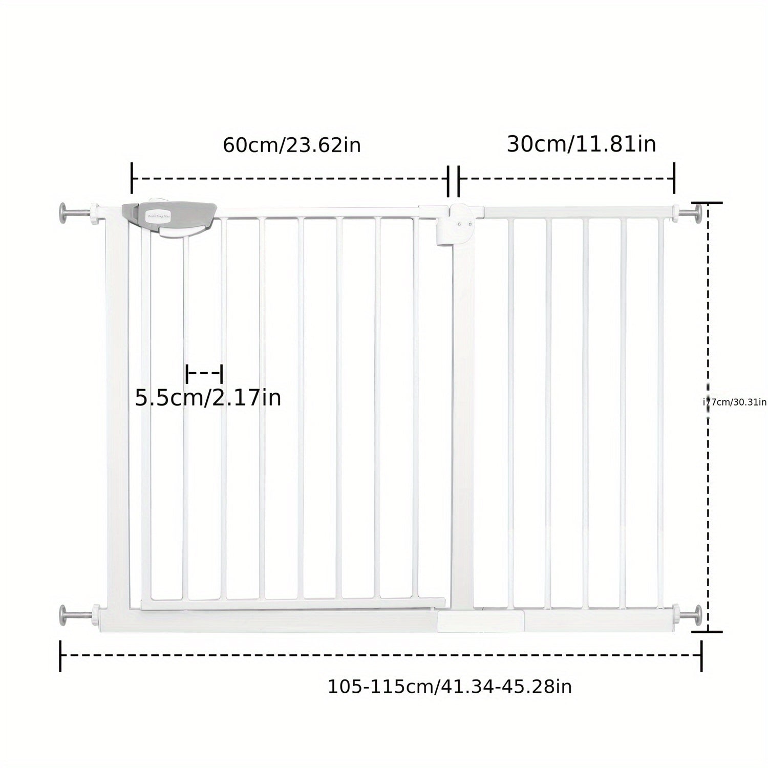 Barrière de Sécurité Bébé – Extensible 75 à 115 cm, Fermeture Automatique, Ouverture 180° Deux Sens