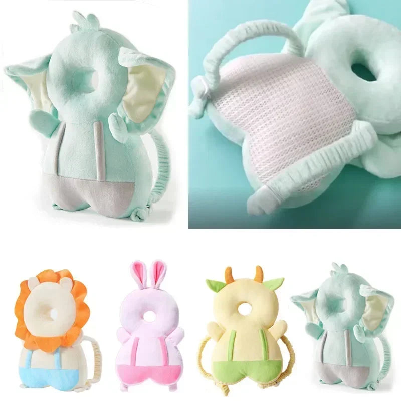 Protège-tête bébé anti-chute | Coussin de sécurité dorsal rembourré en peluche – Ange, abeille et animaux