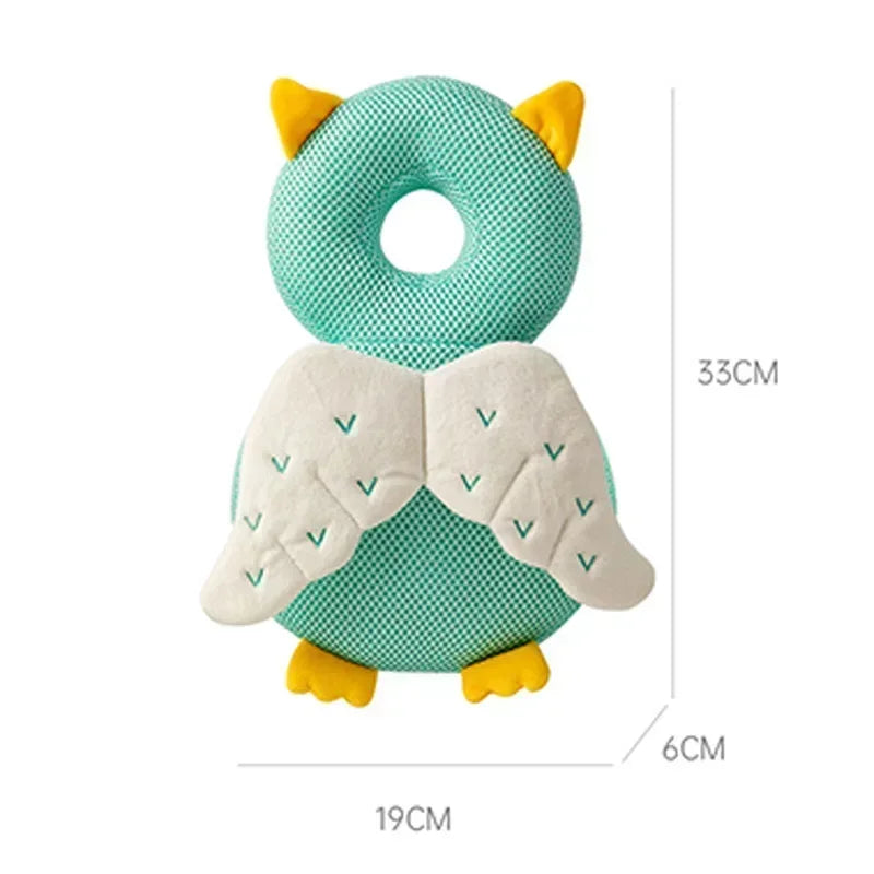 Protège-tête bébé anti-chute | Coussin de sécurité dorsal rembourré en peluche – Ange, abeille et animaux
