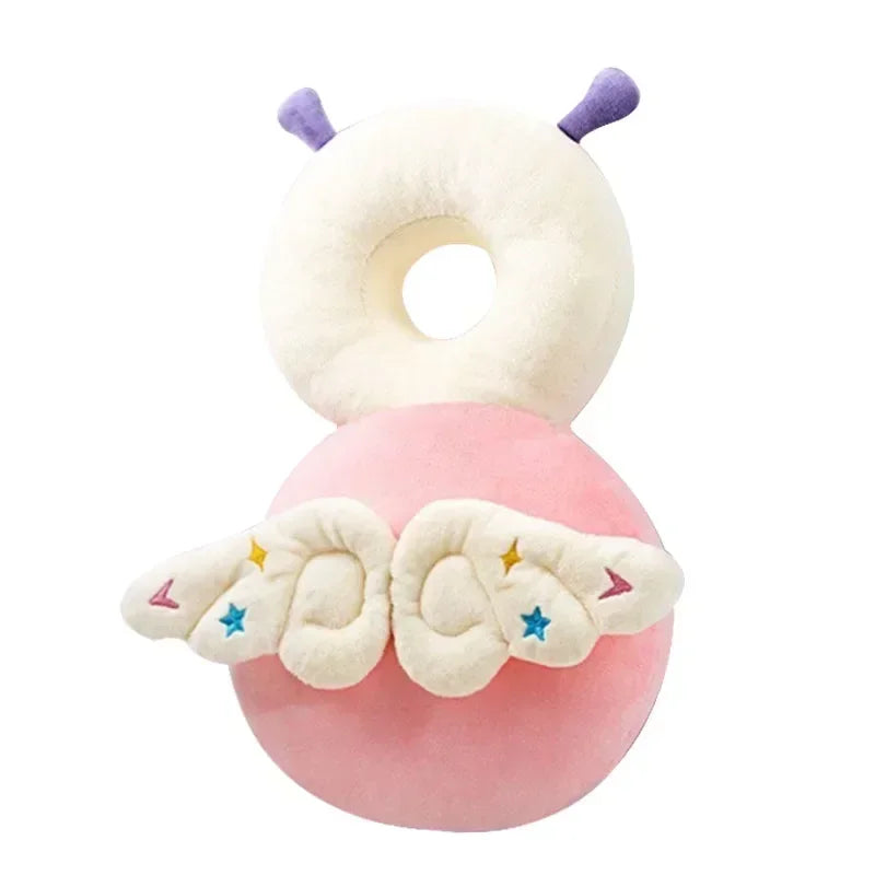 Protège-tête bébé anti-chute | Coussin de sécurité dorsal rembourré en peluche – Ange, abeille et animaux