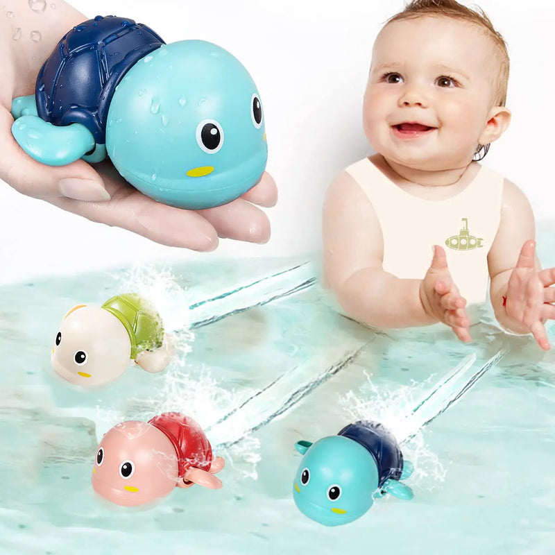 Jouet de Bain Bébé Tortue et Baleine – Jouet Flottant à Remontoir, Sécurisé et Amusant pour le Bain